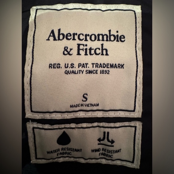 Abercrombie & Fitch S Black water wind resistant Luxe Nylon Parka Winter Coat - Picture 14 of 15